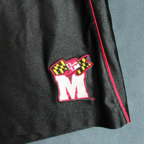 Nike Maryland Terrapins Basketball Shorts Mens Large Black Y2K Sports Drawstring - Picture 2 of 9